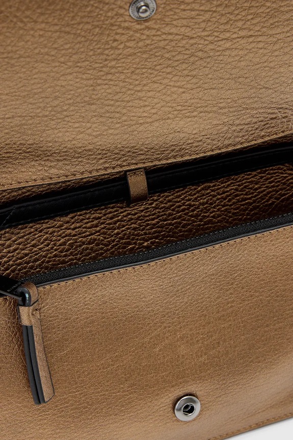 AllSaints torebka skórzana MAEVE W275XD złoty