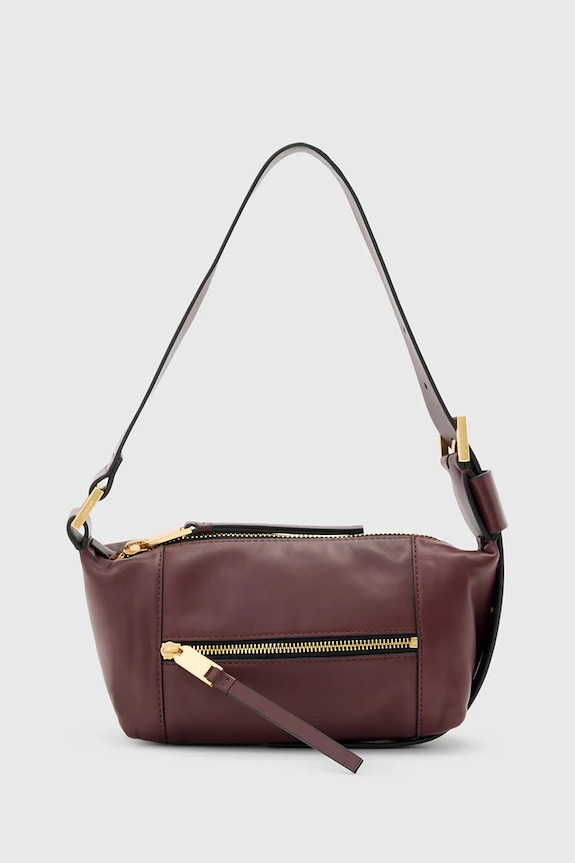 Kožená kabelka AllSaints VEGA usňová koža červená W196XD