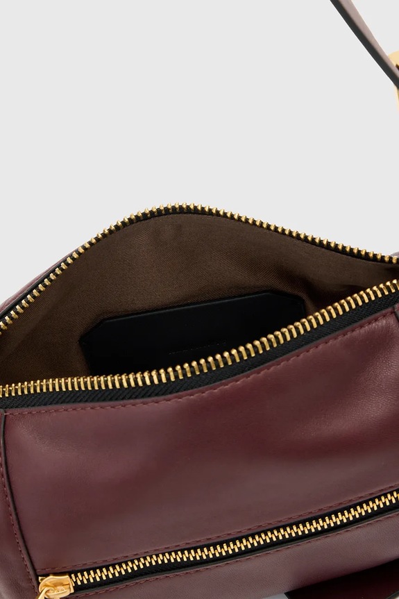 Kožená kabelka AllSaints VEGA W196XD červená