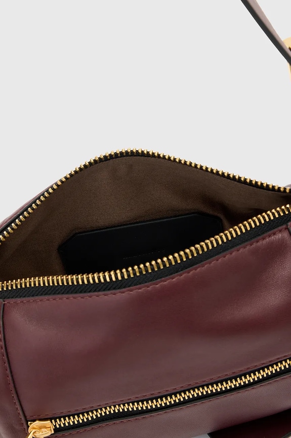 Kožená kabelka AllSaints VEGA W196XD červená