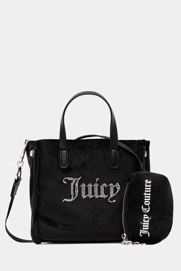 Kabelka Juicy Couture Iris Velvet nášivka čierna BIJIR8945WZC