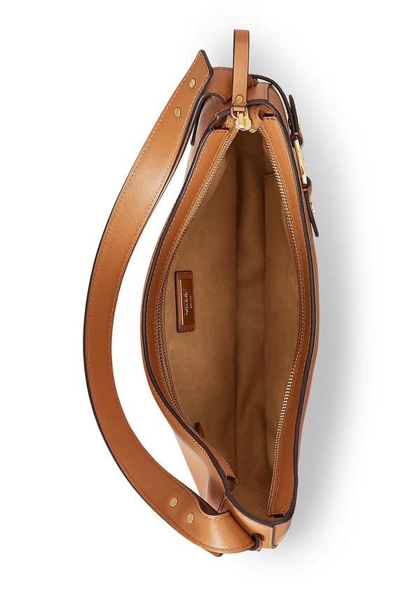 Lauren Ralph Lauren torebka skórzana brązowy 431980156