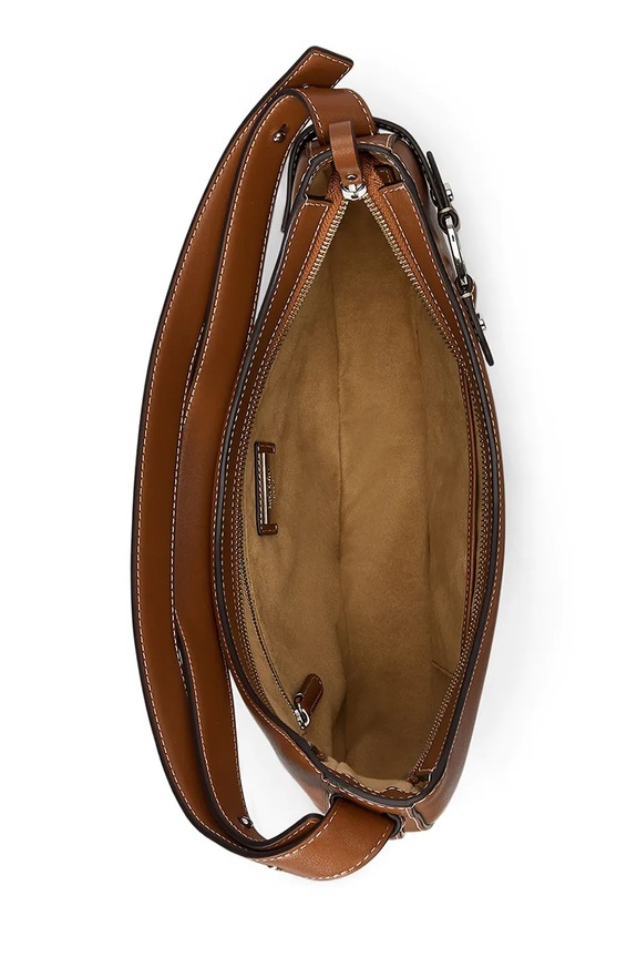 Шкіряна сумочка Lauren Ralph Lauren коричневий 431980156
