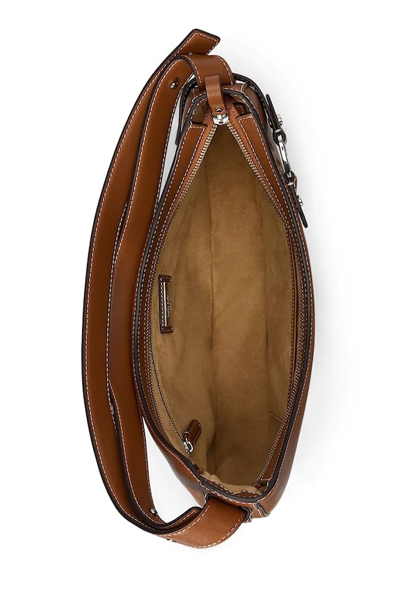 Шкіряна сумочка Lauren Ralph Lauren коричневий 431980156