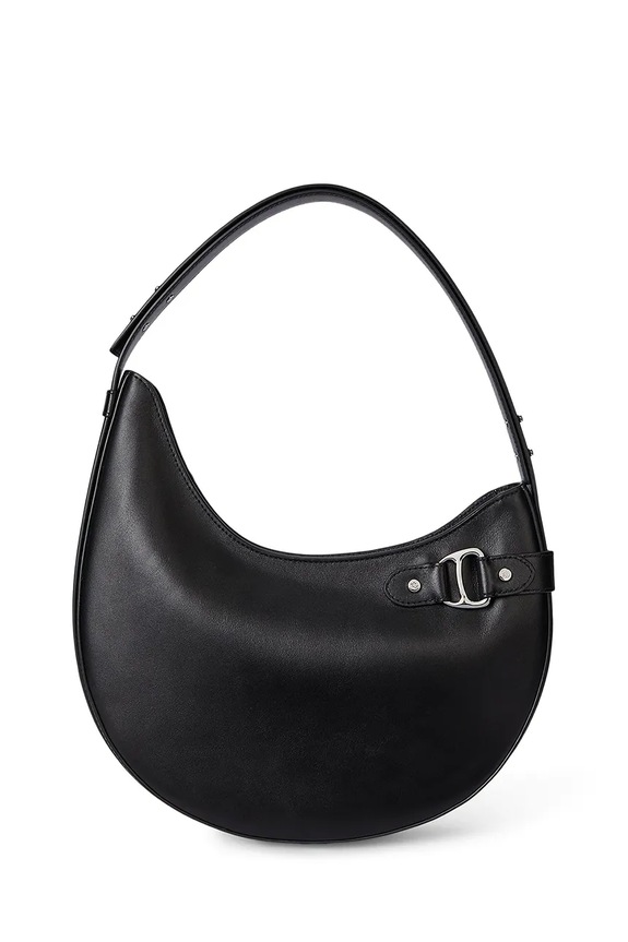 Δερμάτινη τσάντα Lauren Ralph Lauren λείο δέρμα μαύρο 431980156