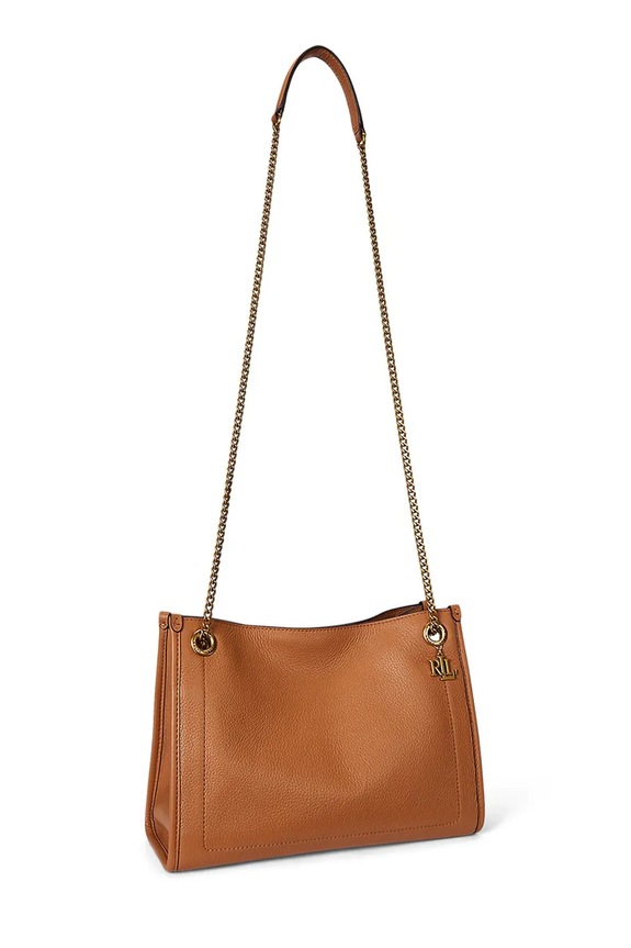 Lauren Ralph Lauren torebka skórzana 431980173 brązowy SS26