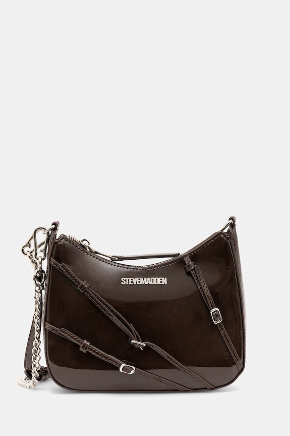 Kabelka Steve Madden Bliana-2 imitácia lakovanej kože hnedá SM13001770