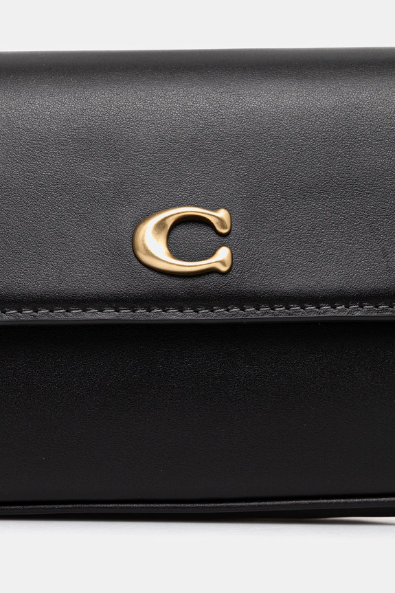 Kožna torba Coach Brook Flap Chain Bag crna CAN90
