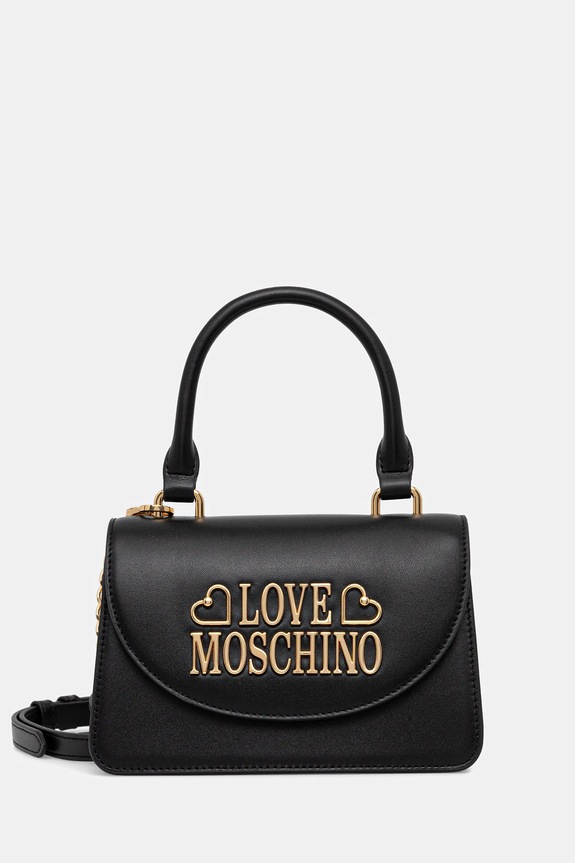 Kabelka Love Moschino usňová koža čierna JC4335PP0NK1300A