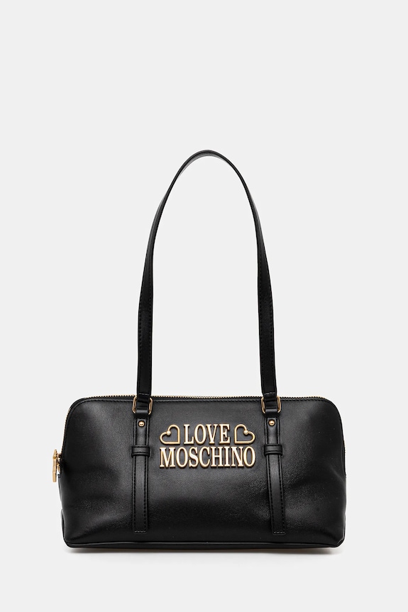 Шкіряна сумочка Love Moschino лицьова шкіра чорний JC4332PP0NK1300A