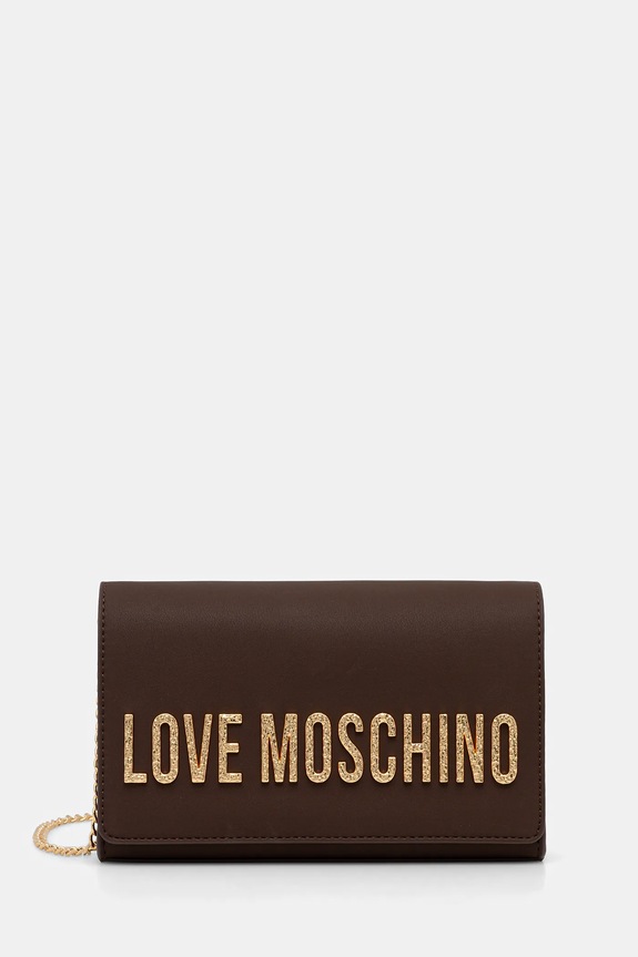 Τσάντα Love Moschino απομίμηση λείου δέρματος καφέ JC4121PP0NKD031A