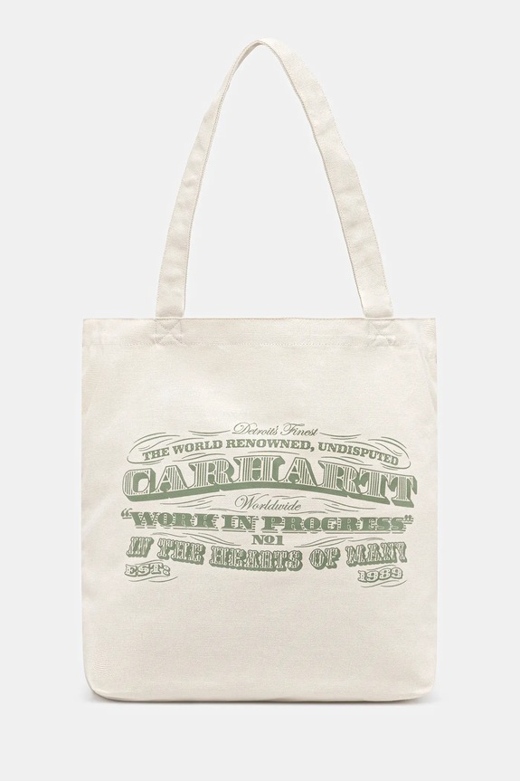Bavlněná kabelka Carhartt WIP Canvas Graphic Tote vejde se A4 béžová I033975.3EWXX