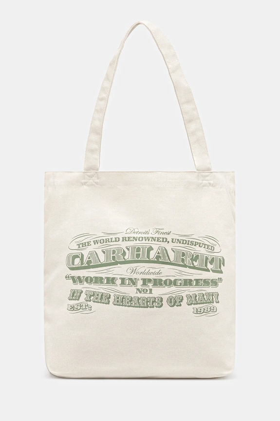 Bavlněná kabelka Carhartt WIP Canvas Graphic Tote vejde se A4 béžová I033975.3EWXX