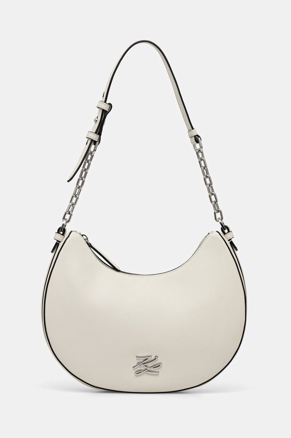 Kožna torba Karl Lagerfeld Karl Lagerfeld x Paris Hilton bez uzorka bijela B1W30270
