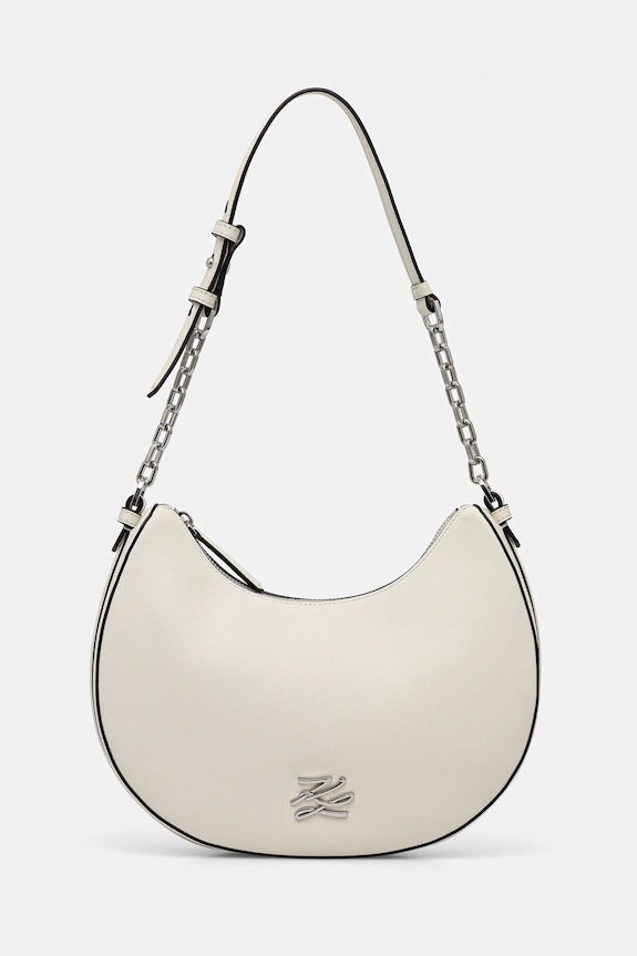 Kožna torba Karl Lagerfeld Karl Lagerfeld x Paris Hilton bez uzorka bijela B1W30270