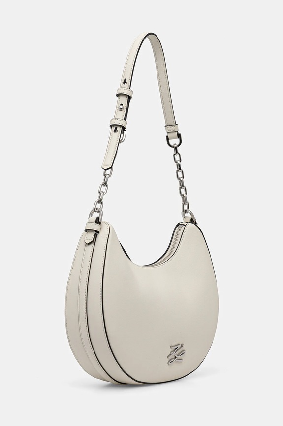 Kožna torba Karl Lagerfeld Karl Lagerfeld x Paris Hilton B1W30270 bijela AW25