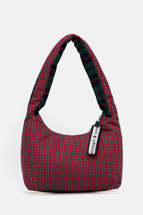 Τσάντα Tommy Jeans λείο δέρμα πράσινο AW0AW18310