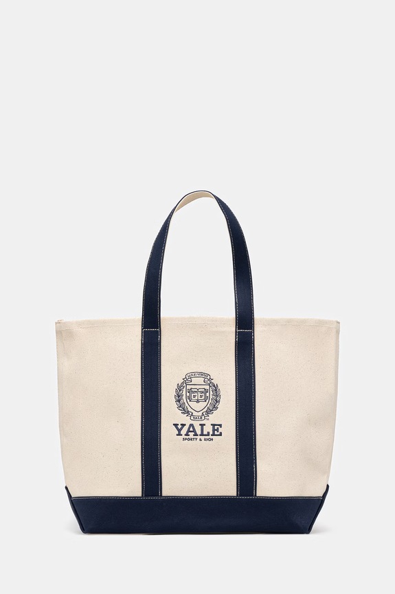 Сумочка Sporty & Rich Yale Crest Tote аплікація бежевий BA006611677BE23