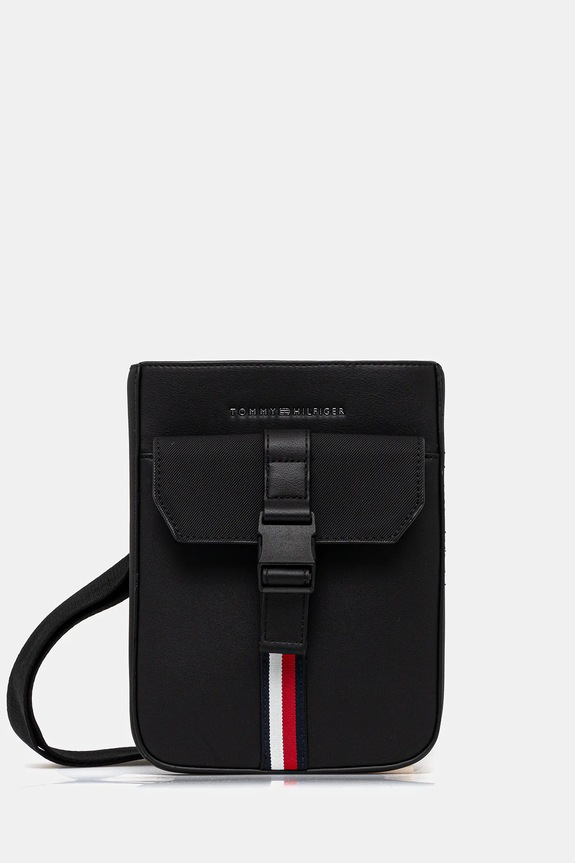 Σακίδιο Tommy Hilfiger απομίμηση λείου δέρματος μαύρο AM0AM13480