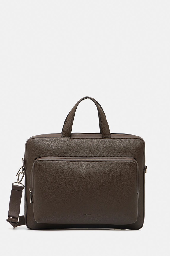 Taška Calvin Klein 35 x 27,5 x 4 cm imitácia kože hnedá LV04D3012G