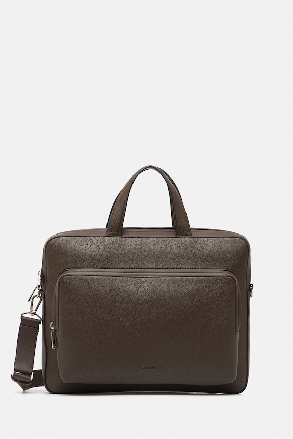Taška Calvin Klein 35 x 27,5 x 4 cm imitácia kože hnedá LV04D3012G