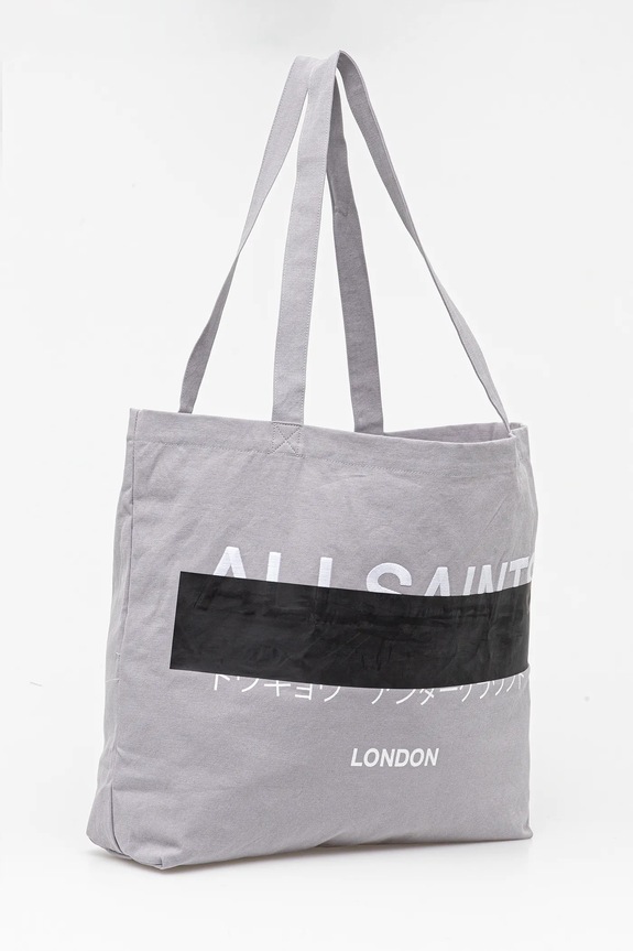 AllSaints torba bawełniana REDACT 37 x 37 x 12 cm M093XC szary AW25