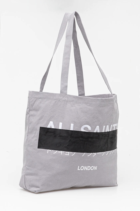 AllSaints torba bawełniana REDACT 37 x 37 x 12 cm M093XC szary AW25