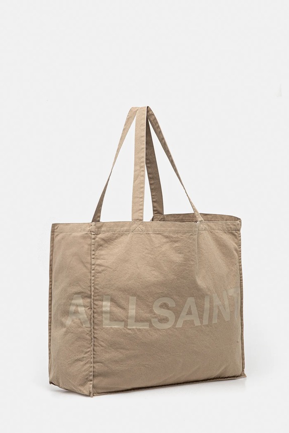 Bavlnená taška AllSaints LARGE 46 x 42 x 19 c M170XC béžová AW25