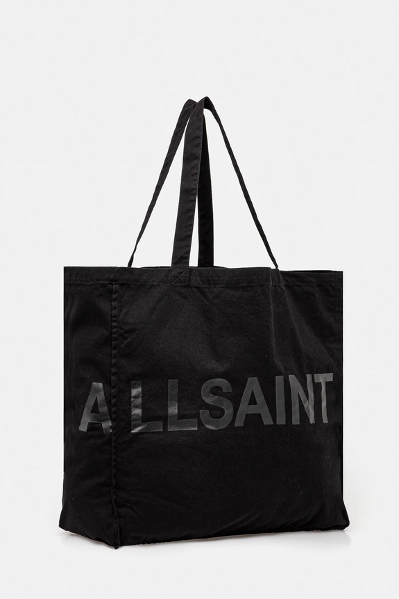 Bavlnená taška AllSaints LARGE 46 x 42 x 19 c M170XC čierna AW25