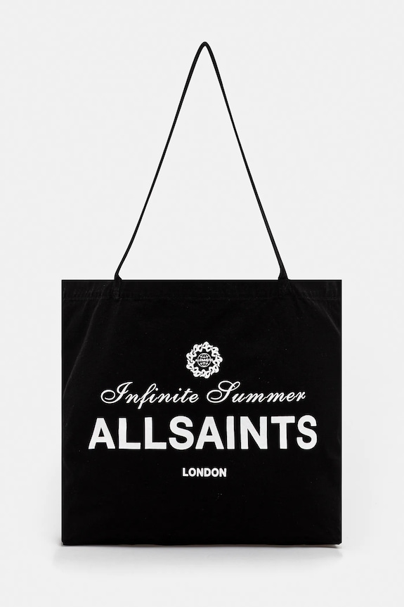 Bavlnená taška AllSaints SOLEIL potlač čierna M174XC