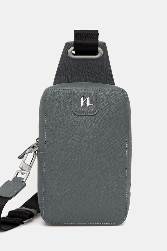 Karl Lagerfeld taštička pánská kožená K/MONOGRAM zelená A3M30158