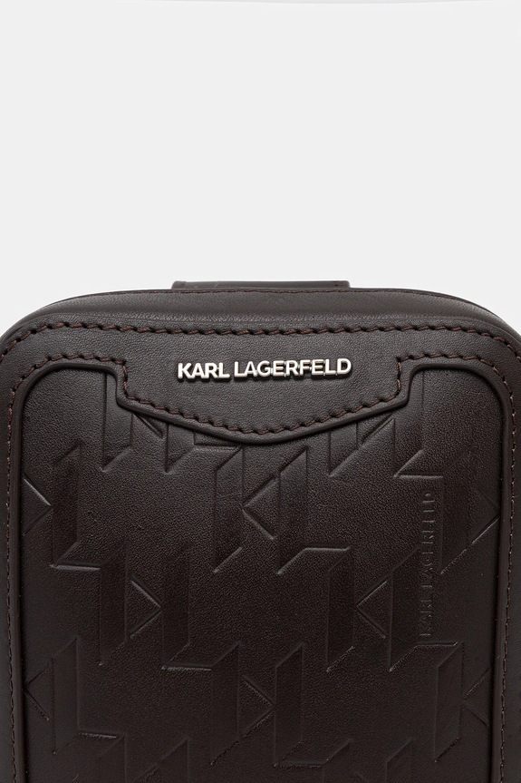 Шкіряна сумка Karl Lagerfeld K/LOOM A3M30179 коричневий