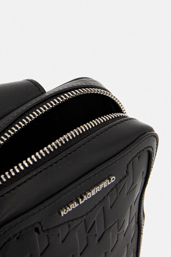 Karl Lagerfeld bőr oldaltáska K/LOOM A3M30179 fekete