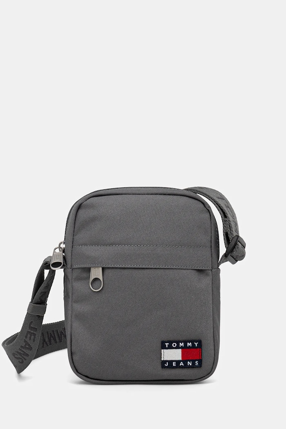 Taštička Tommy Jeans hladký šedá AM0AM13710