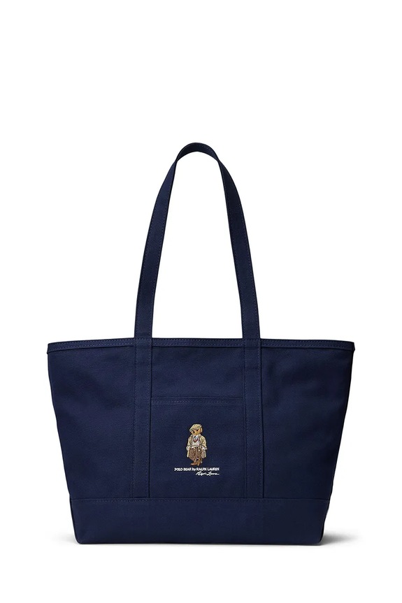 Polo Ralph Lauren torba bawełniana 37 x 56 x 19 cm tekstylny granatowy 405974592