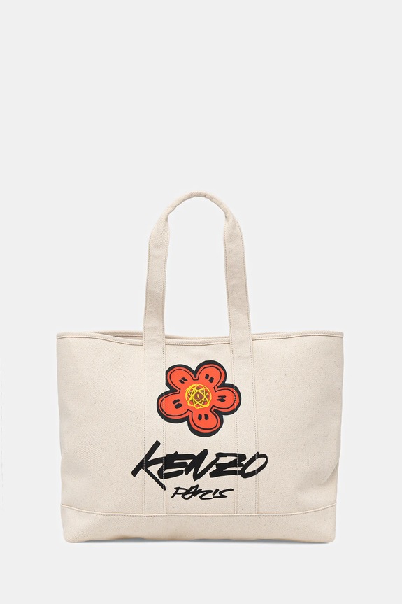 Bavlněná taška Kenzo 43 x 34 cm potisk béžová FF68SA911F36
