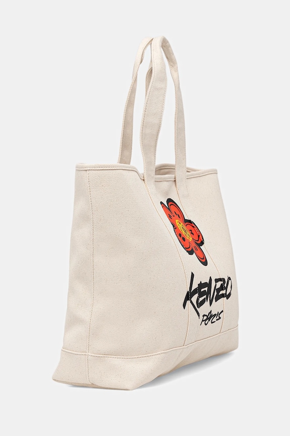 Bavlněná taška Kenzo 43 x 34 cm FF68SA911F36 béžová AW25