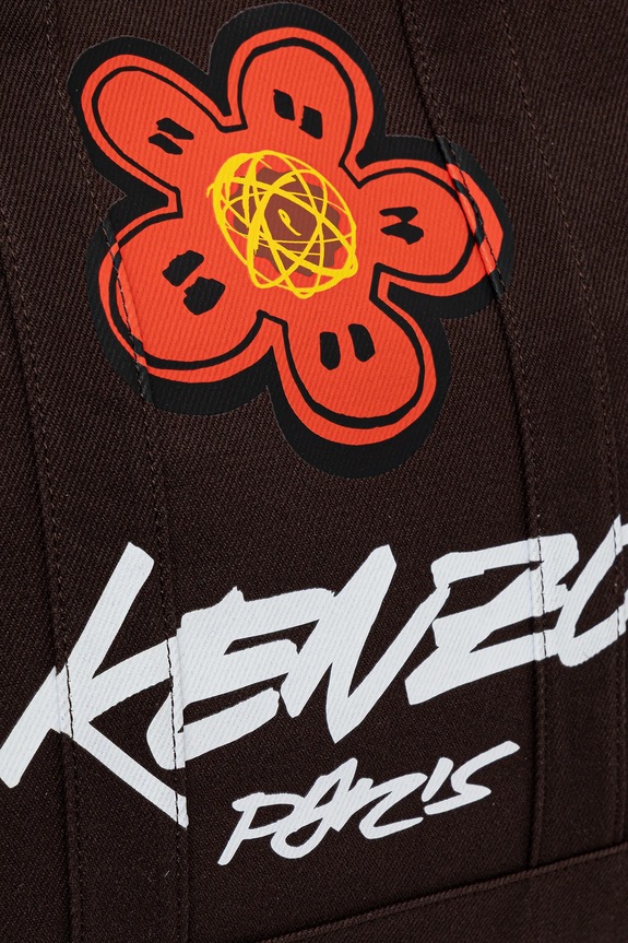 Kenzo torba bawełniana 43 x 34 cm brązowy FF68SA911F36