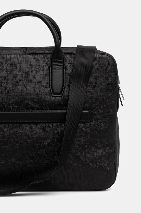 Doplnky Kožená taška na notebook Tommy Hilfiger 40 x 30 x 6 cm AM0AM13642 čierna