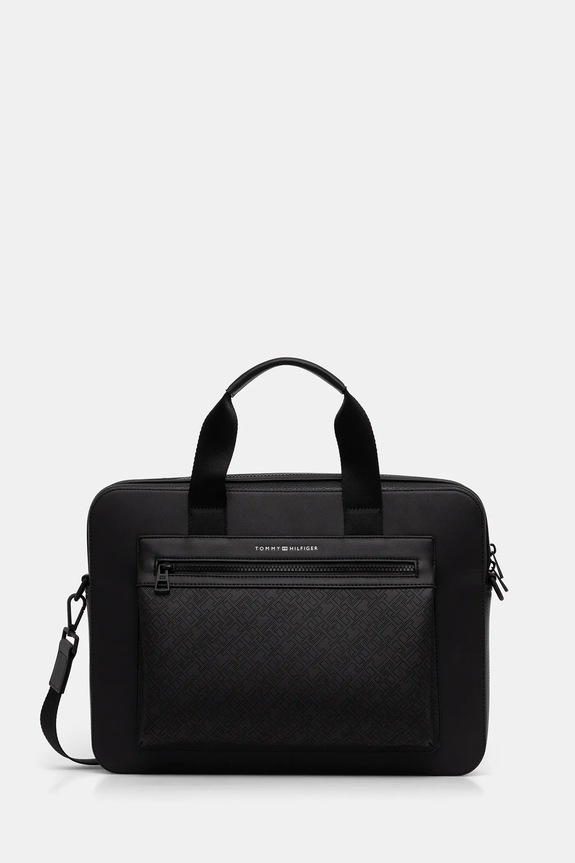 Tommy Hilfiger geantă 38,5 x 30 x 6 cm uni negru AM0AM13835