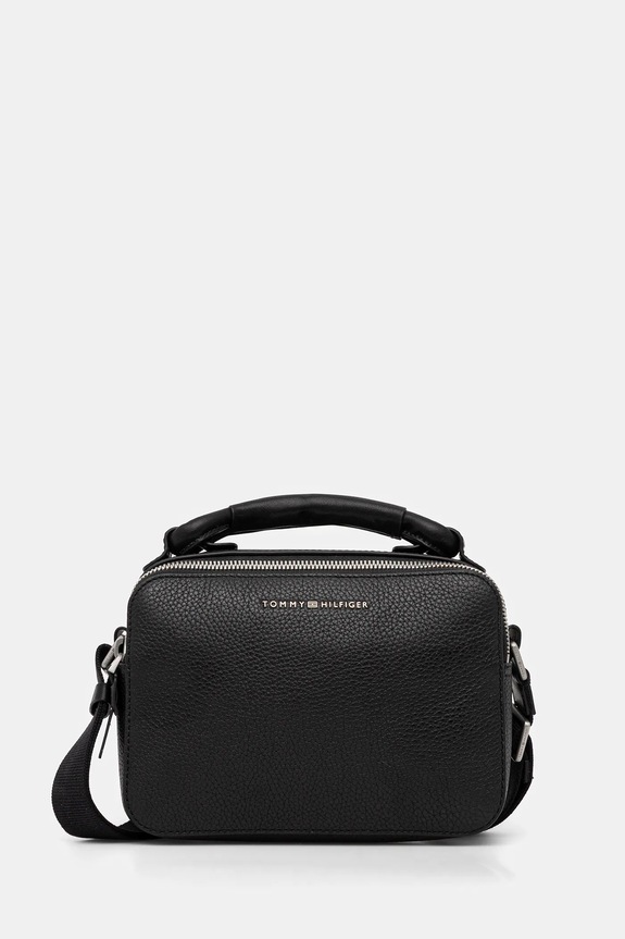 Tommy Hilfiger saszetka skórzana skóra licowa czarny AM0AM13653