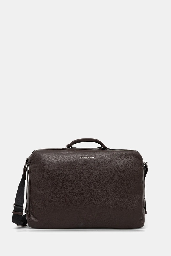 Kožená taška Tommy Hilfiger 52 x 34 x 18 cm přírodní kůže hnědá AM0AM13652