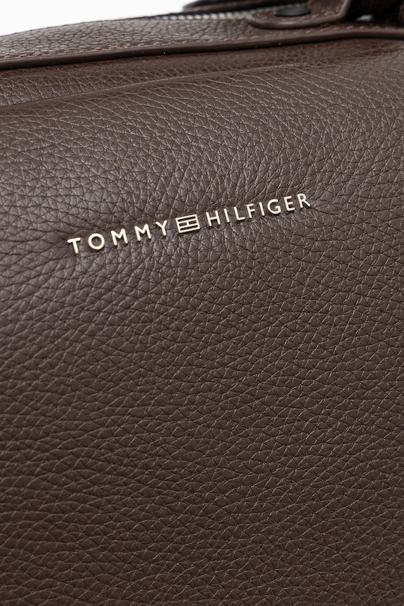 Kožená taška Tommy Hilfiger 52 x 34 x 18 cm AM0AM13652 hnědá