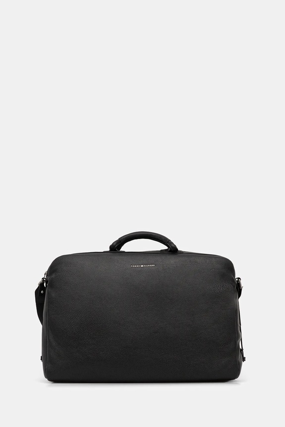 Kožená taška Tommy Hilfiger 52 x 34 x 18 cm přírodní kůže černá AM0AM13652