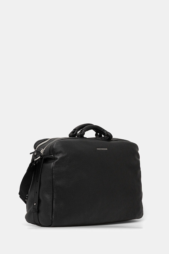 Kožená taška Tommy Hilfiger 52 x 34 x 18 cm AM0AM13652 černá AW25