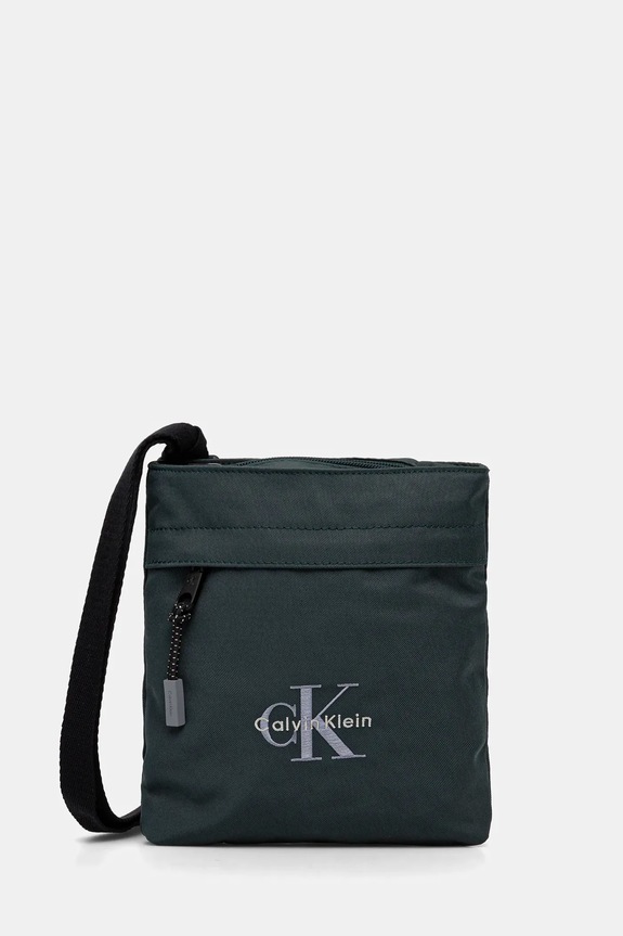 Malá taška Calvin Klein nášivka zelená LV04D3178G