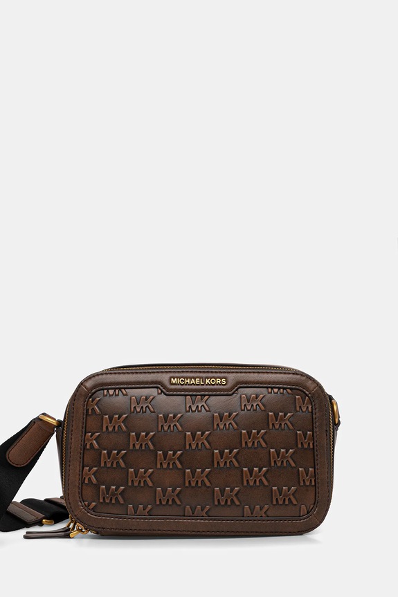 Michael Kors pochette in pelle pelle fiore marrone 33F5GHDM5L