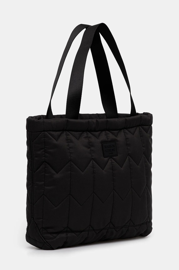 Maison Kitsuné bag Chevron Quilted Large Tote 40 x 35 x 13 cm PM05104WB0043 black AW25