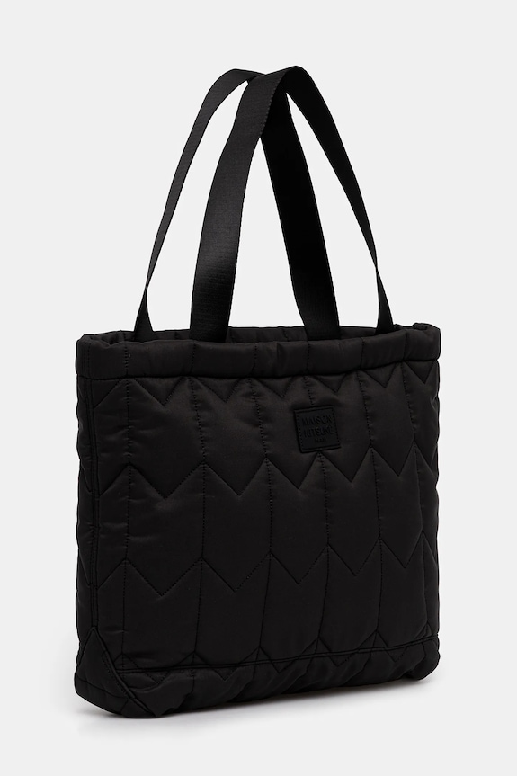 Maison Kitsuné bag Chevron Quilted Large Tote 40 x 35 x 13 cm PM05104WB0043 black AW25