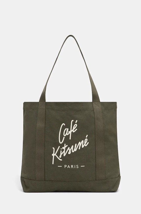 Café Kitsuné torba bawełniana Tote tekstylny zielony CKNU05101WW9001